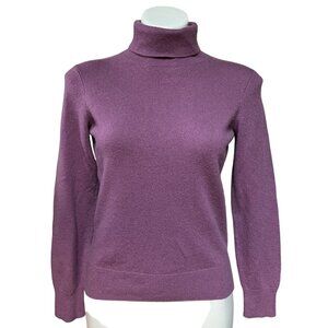 Lands End Womens Cashmere Turtleneck Sweater Size S/P 6-8 Lilac Purple